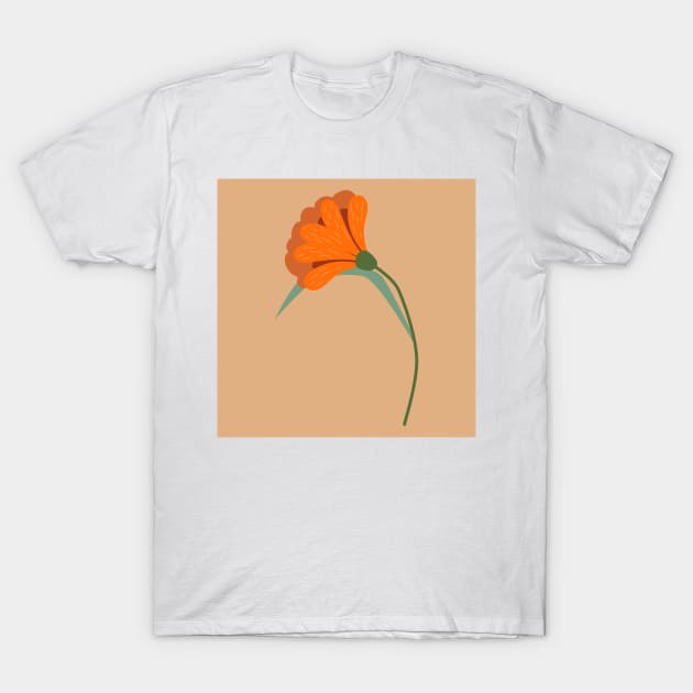 Abstract floral art with nude background T-Shirt by Wild Green Leaves